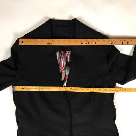 Willi Smith Black Blazer Jacket with wide Quilted Collar - Picture 14 of 15